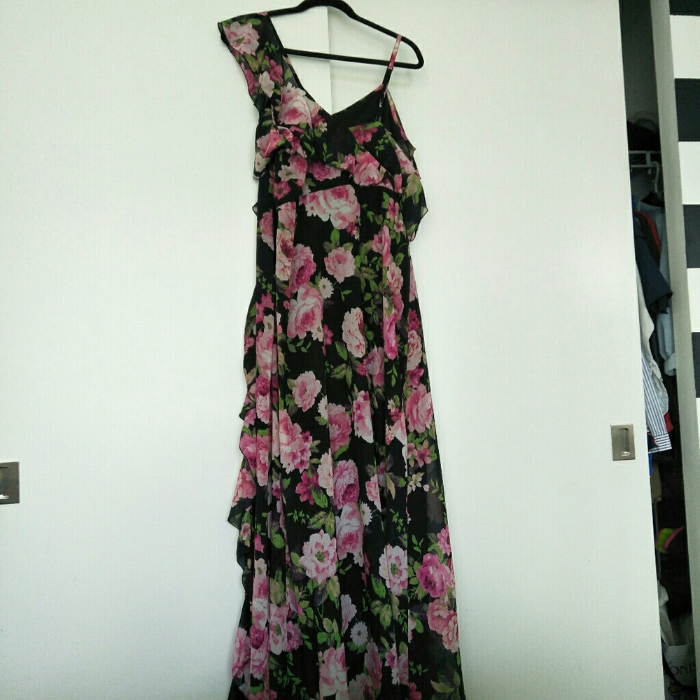 ASOS Wrap Maxi dress in dark floral print